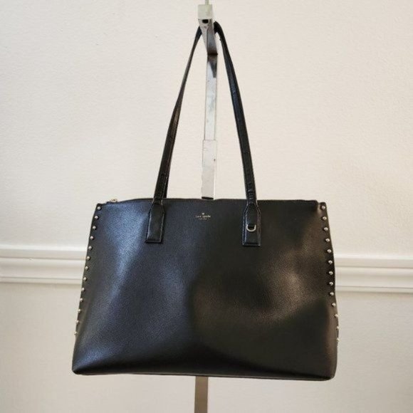 kate spade Handbags - Kate Spade New York Large Tote Black Gold Tone Hardware